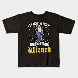 No geek - D20 Roleplaying Character - Wizard Kids T-Shirt